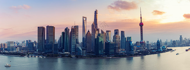 上海陆家嘴日出全景图